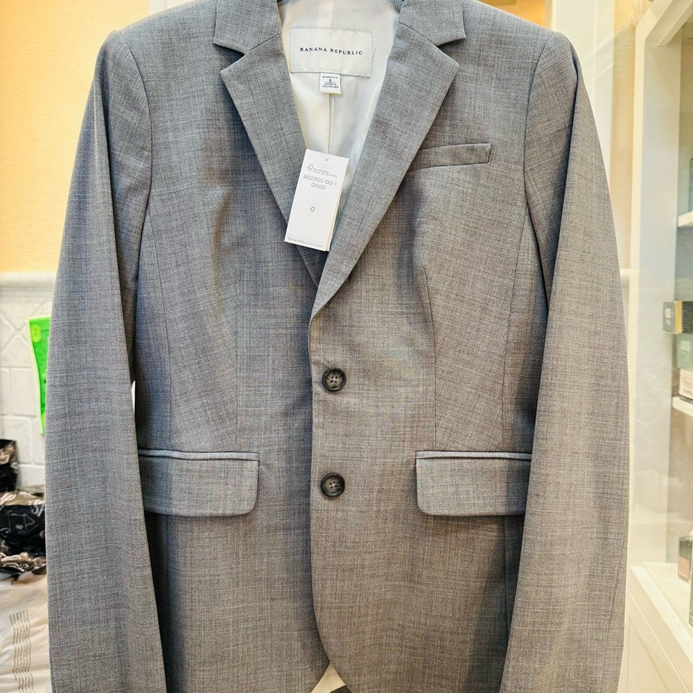 Banana Republic Light Gray Men's Two-Button Sport Coat